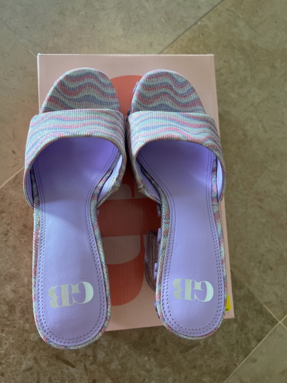 Gianni Bini Pink and Purple Heart-String Sandals - Picture 3 of 7